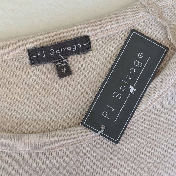 PJ Salvage Doggone Lazy Print Lounge Pullover Long Raglan Sleeve Oatmeal M NWT - Picture 8 of 8